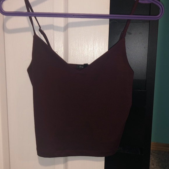 Dynamite Tops - Dynamite Wine Coloured Cropped Tank